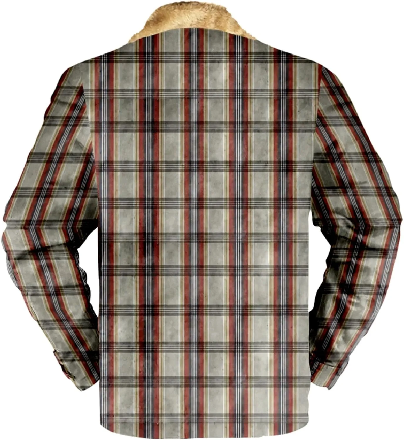 LCMTWX Men's Flannel Jackets Winter Retro Print Hooded Zipper Pocket Long Sleeve Shirt Patchwork Lightweight Shirt Heavy