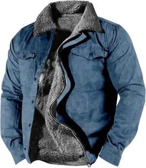 LCMTWX Mens Plaid Flannel Jacket Plaid Print Lapel Button Down Pocket Long Sleeve Shirt Patchwork Jacket Thickened ​Coat