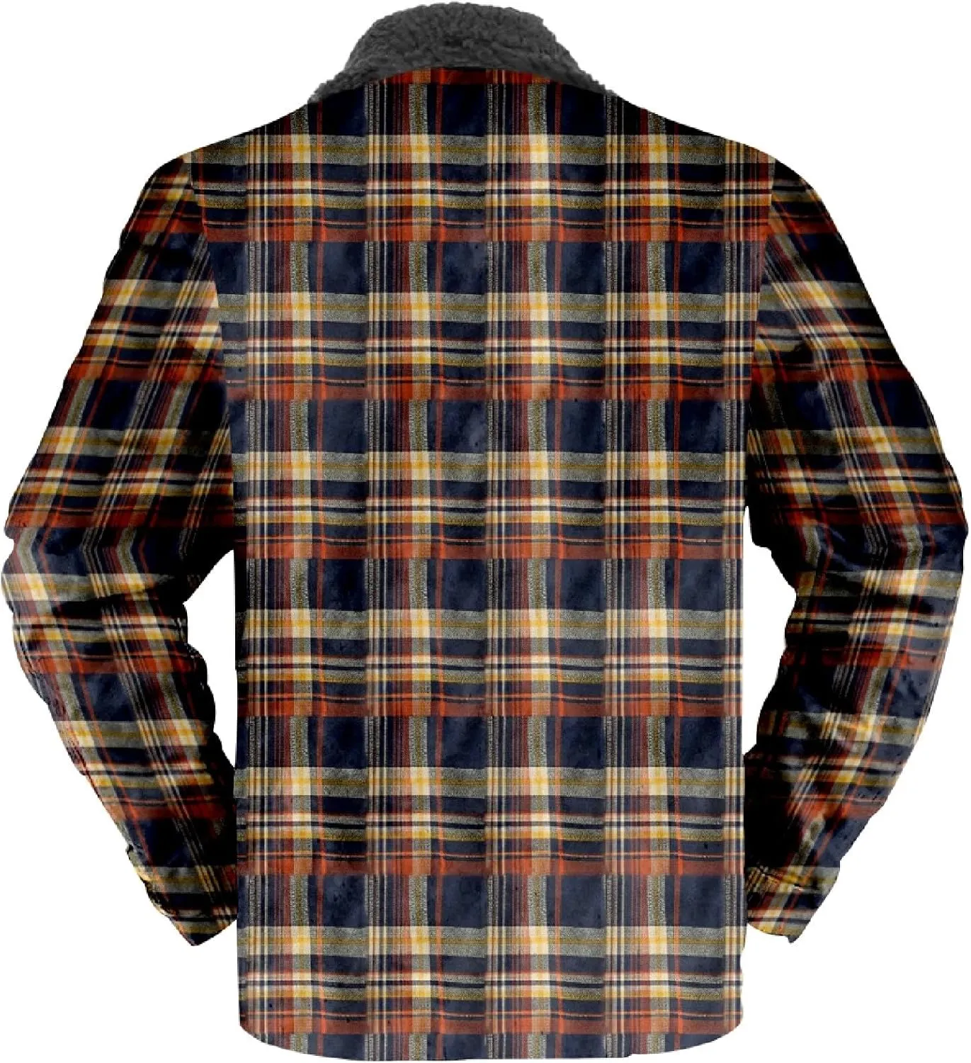 LCMTWX Men's Plaid Hooded Shirts Print Hooded Zipper Pocket Long Sleeve Shirt Patchwork Jacket Casual Loose Thickened