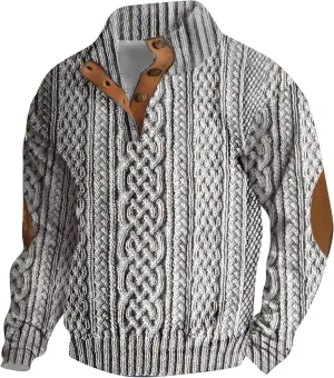 LCMTWX Mens Sweater Mock Neck Collar Button Sweatshirt 1/4 Top Button Long Sleeve Jacket Outdoor Fashion Sweater Collar