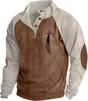 LCMTWX Mens Sweater Mock Neck Collar Button Sweatshirt 1/4 Top Button Long Sleeve Jacket Outdoor Fashion Sweater Collar