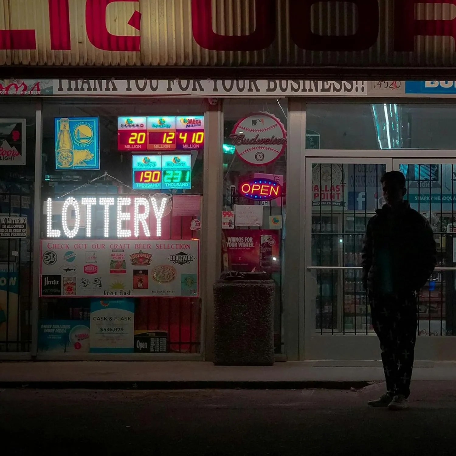 LED LOTTERY Sign for Business,30"x10" LOTTO Grocery Shop Store Sign with Remote Control & Hanging Installation Bright Led for Window Wall Door
