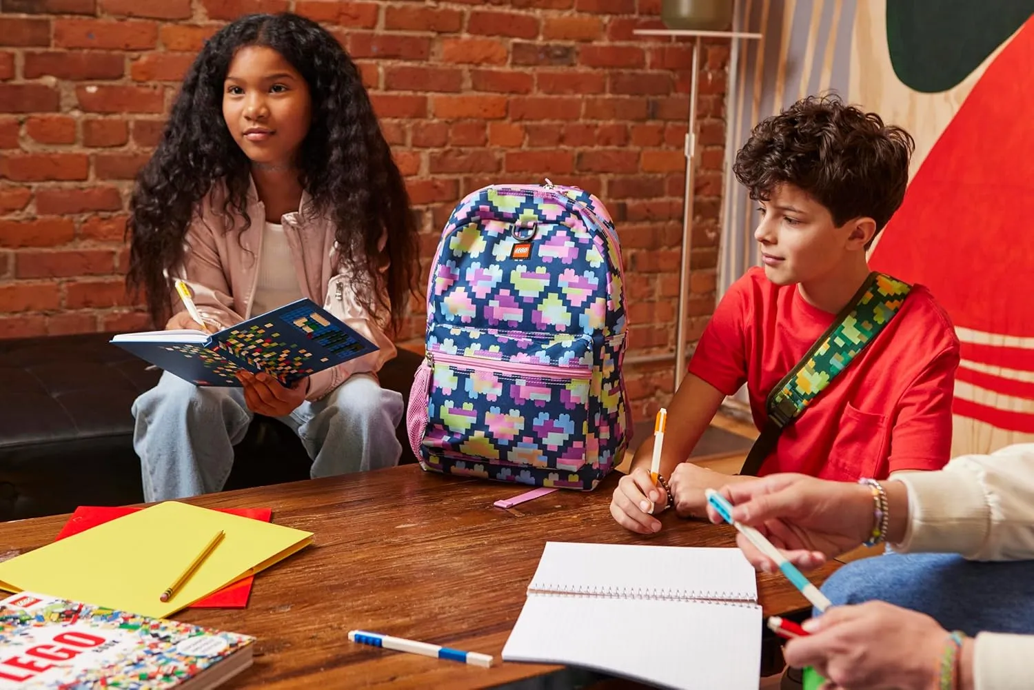 LEGO ICONIC PRINTS BACKPACK - NEON BRICK HEARTS
