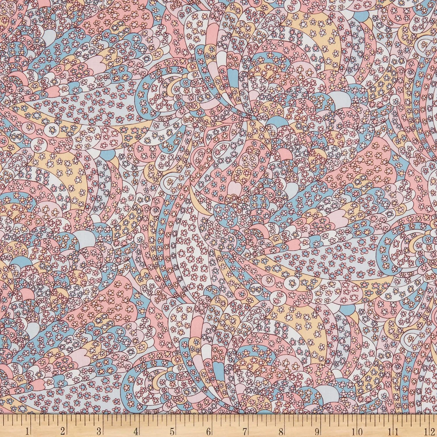 Liberty Fabrics Tana Lawn Carnaby Patchwork Pink/Multi, Fabric by The Yard
