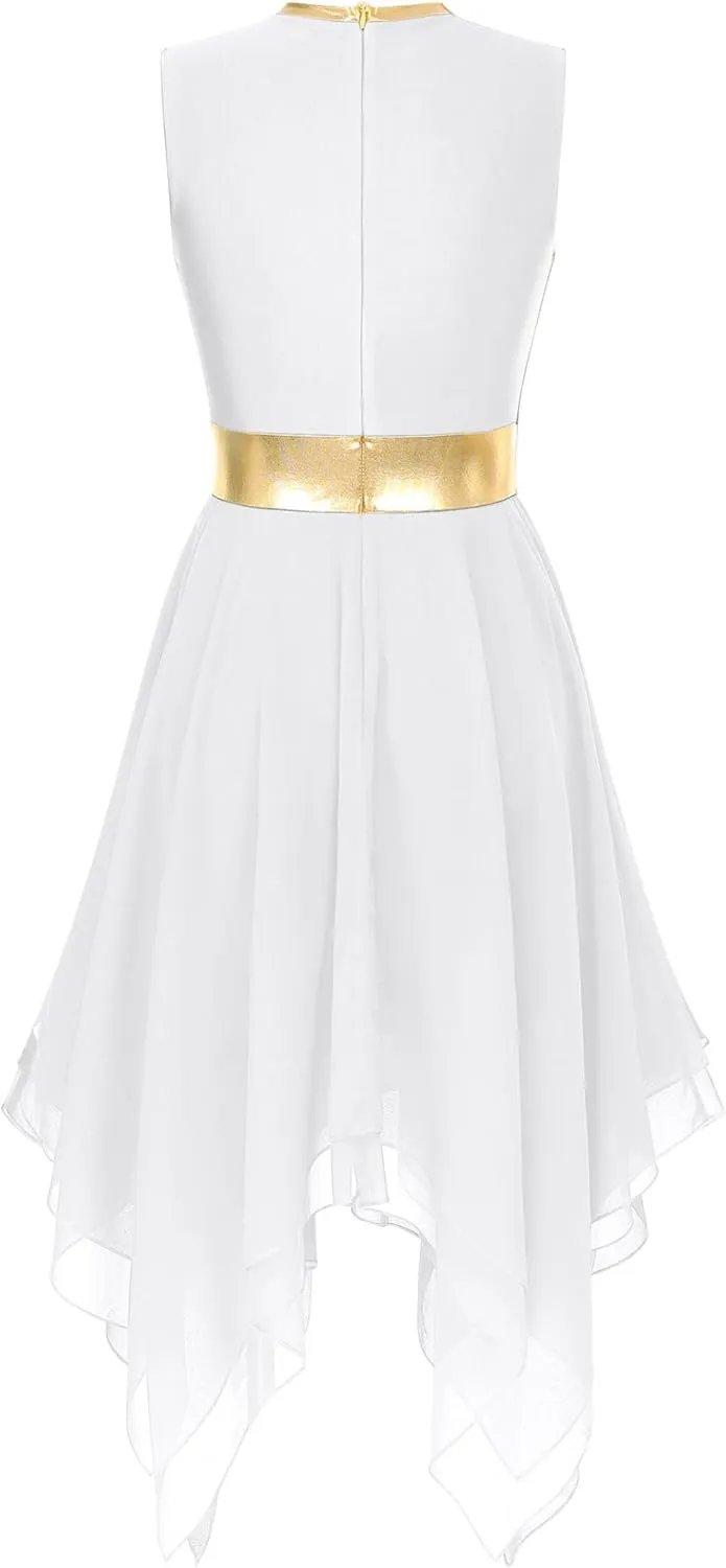 Linjinx Praise Dance Dresses for Women Church Worship Liturgical Dancewear Tunic Lyrical Dance Dress