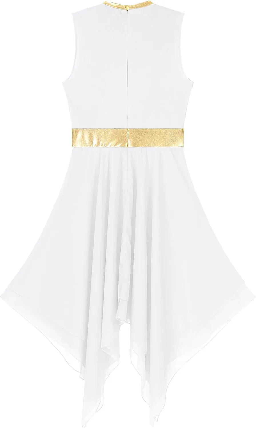 Linjinx Praise Dance Dresses for Women Church Worship Liturgical Dancewear Tunic Lyrical Dance Dress