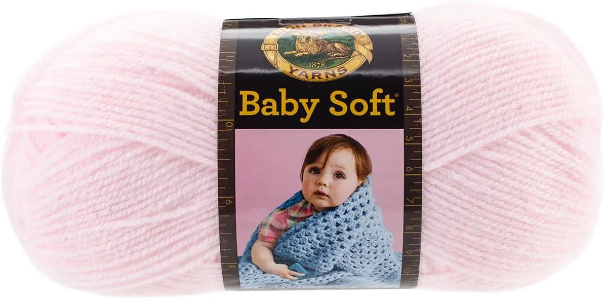 Lion Brand Baby Soft Petal 920-104 (6-Skeins - Same Dye Lot) DK Light Worsted #3 Acrylic Yarn for Crocheting and Knitting with Project Bag