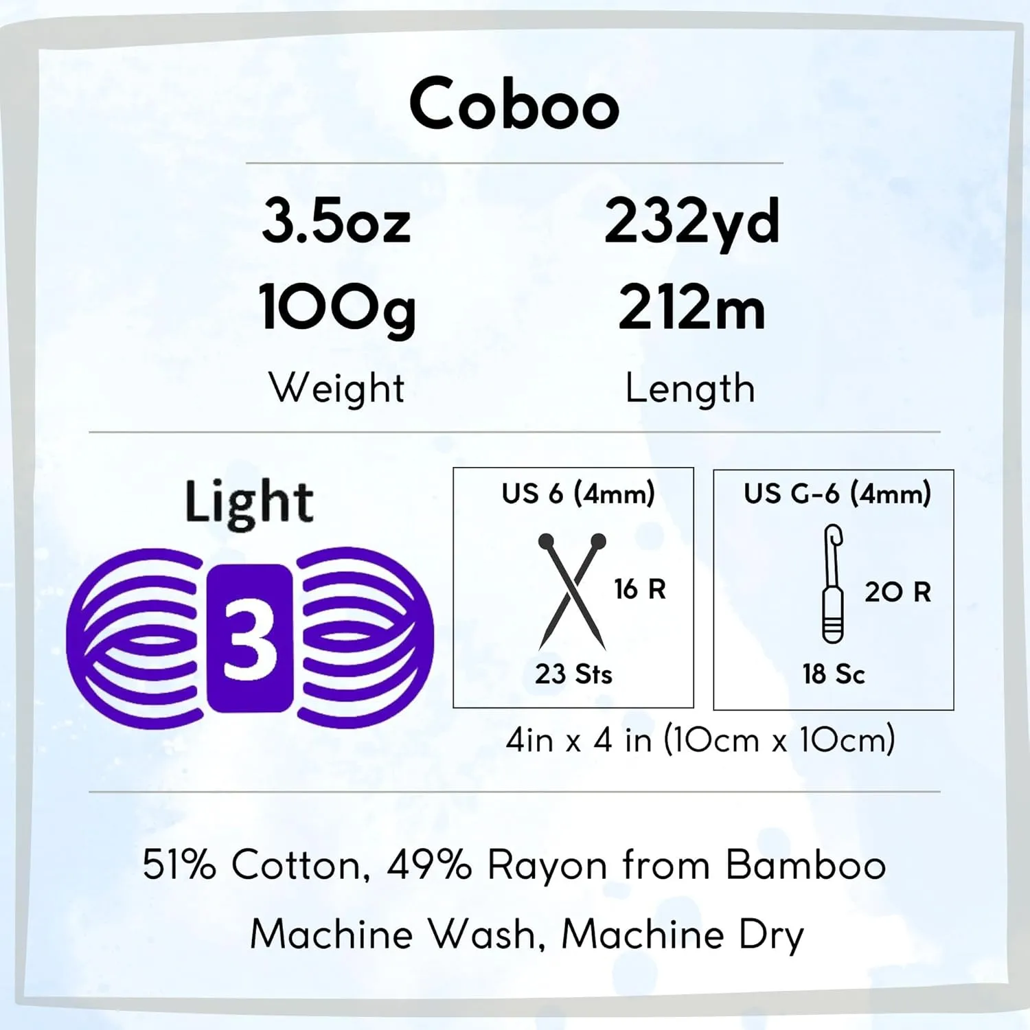 Lion Brand Coboo White 835-100 (3-Skeins - Same Dye Lot) DK Light Worsted #3 Cotton, Bamboo Yarn for Crocheting and Knitting with Project Bag