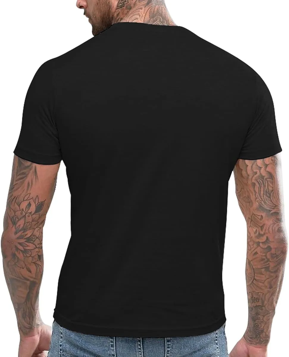 LOGEEYAR Mens Slim Fitted Casual Short Sleeve Button T-Shirts Contrast Color Stitching Tees Tops