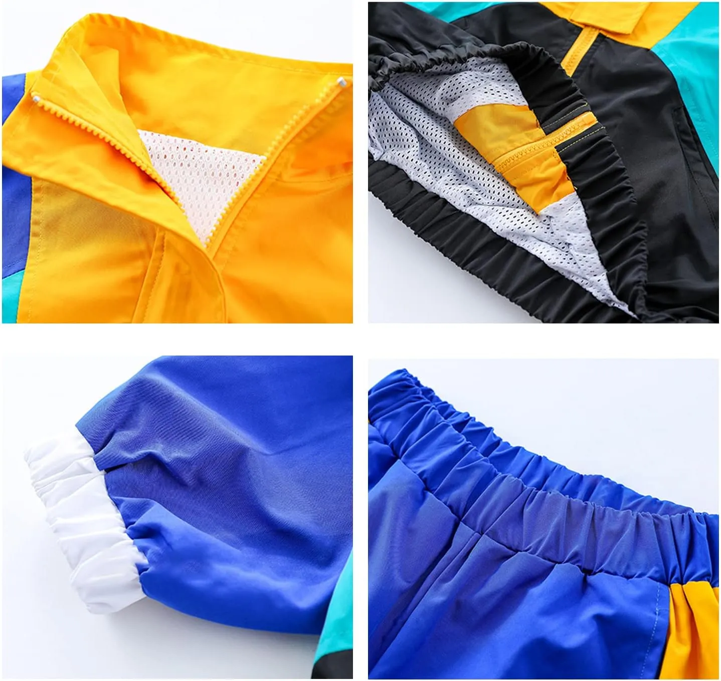 LOLANTA Boys' Girls' Color Block Jacket Track Pants Sets Hip Hop Dance Patchwork Clothes Unisex Streetwear