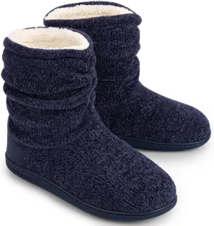 LongBay Women's Chenille Knit Bootie Slippers Cute Warm Plush Fleece Memory Foam House Shoes