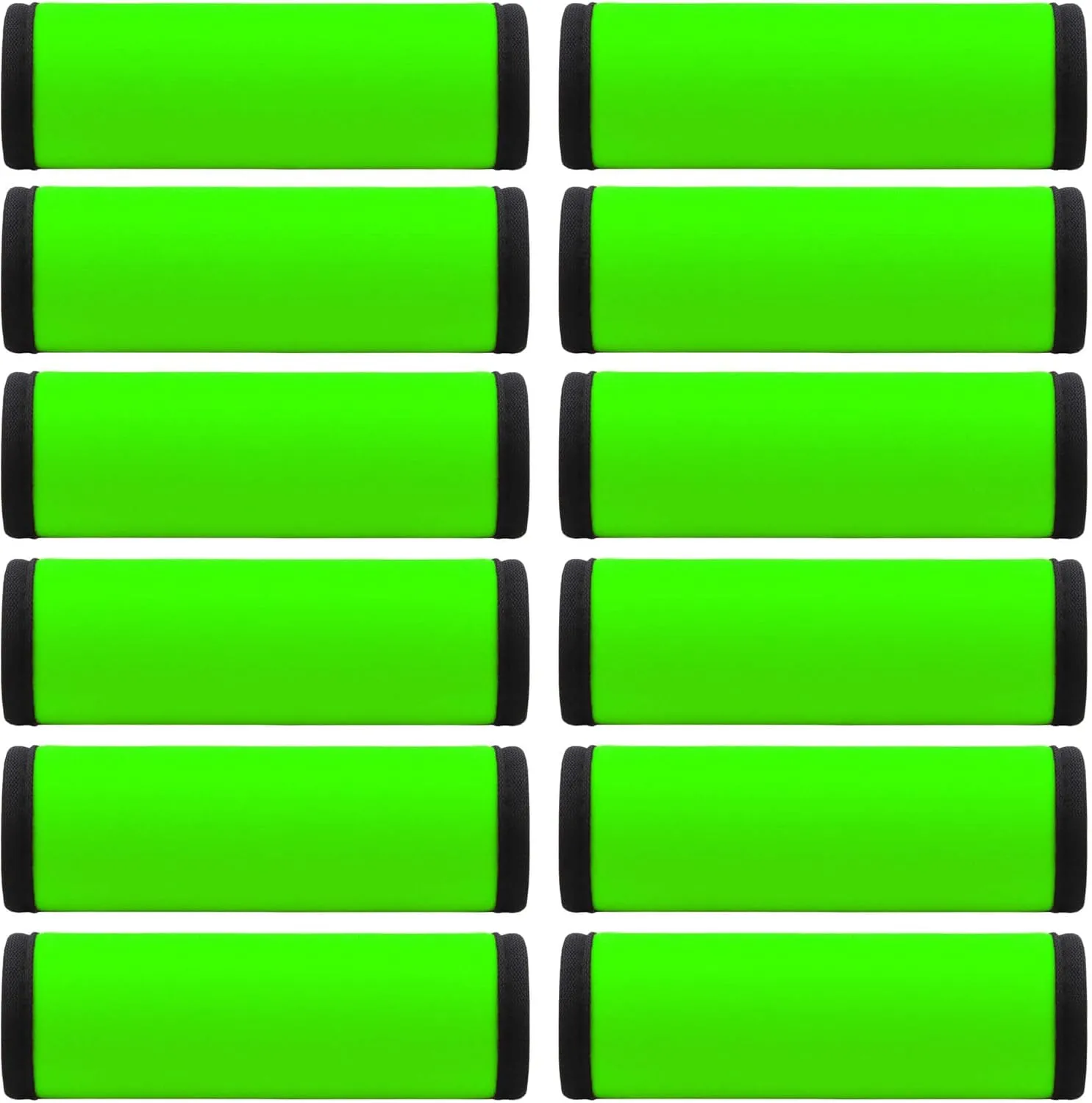 Luggage Handle Wrap 12 Pack-Bulk Luggage Handle Wraps For Suitcases Neoprene Handle Wraps/Cover/Grips For Carry on/Bag/Car Travel Accessories For Luggage (Green 4.0)