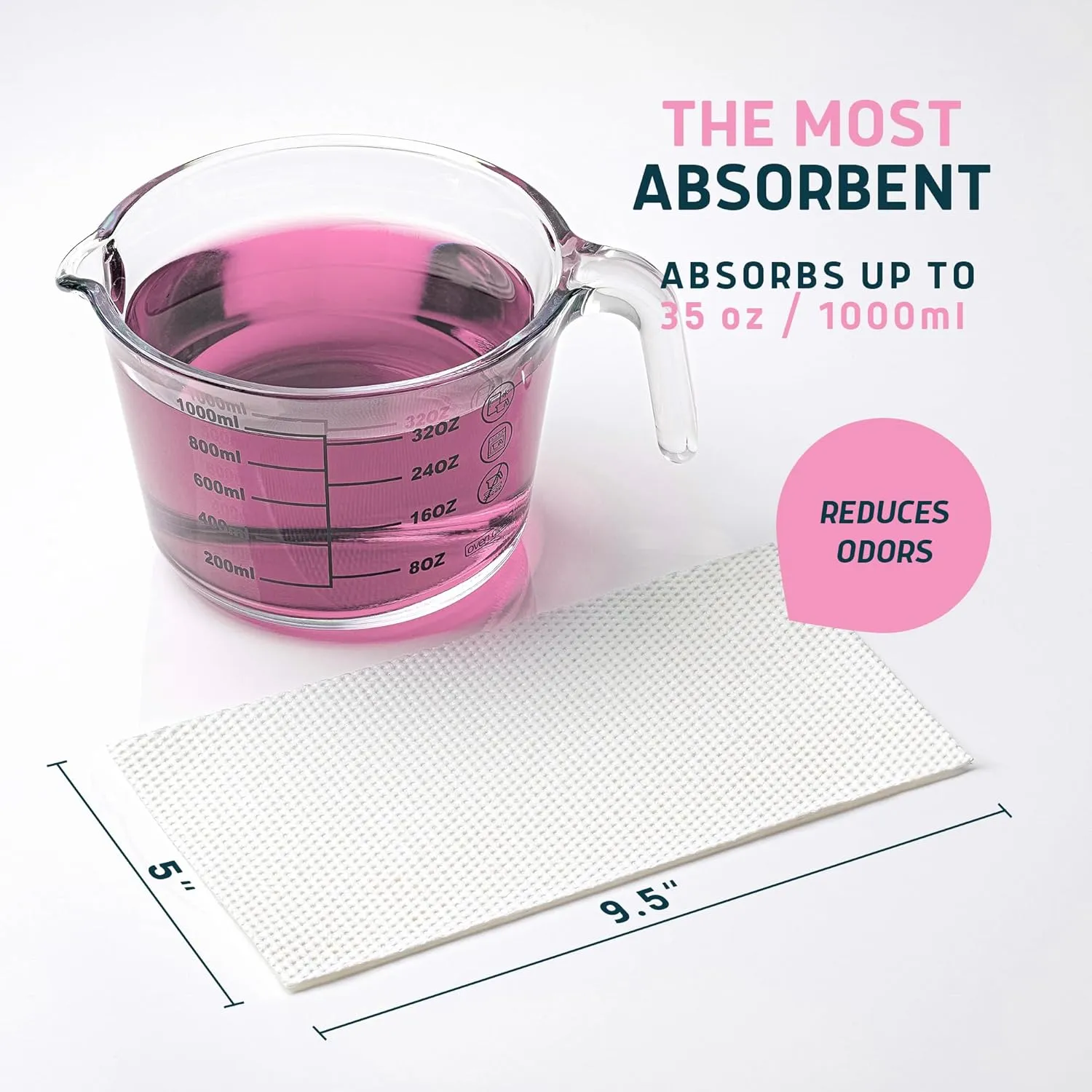 Lunderg Commode Liners with Absorbent Pads - Rose Scent Medical Grade 50 Count Universal Fit - Disposable Bedside Commode Liners and Pads for Adult Chairs, Portable Buckets & Camping Toilet Bags