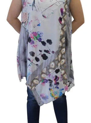 Lv Collection - Flower Sleeveless Patchwork Top