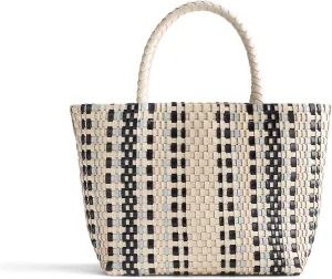 Madewell Mini Woven Tote: Narrow Stripe, Alabaster Multi