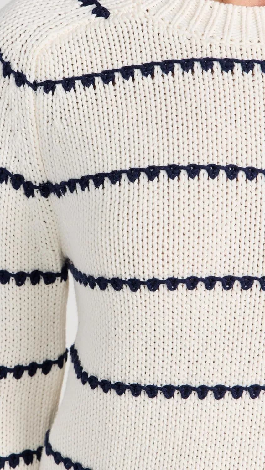 Madewell Women's Mare Textured Stripe Pullover Sweater