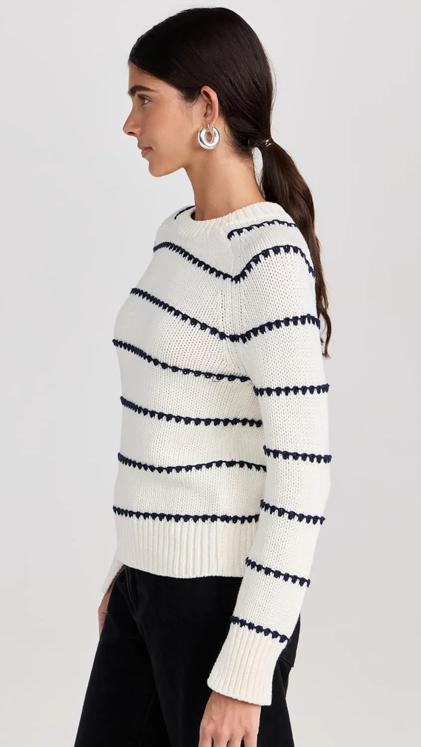 Madewell Women's Mare Textured Stripe Pullover Sweater