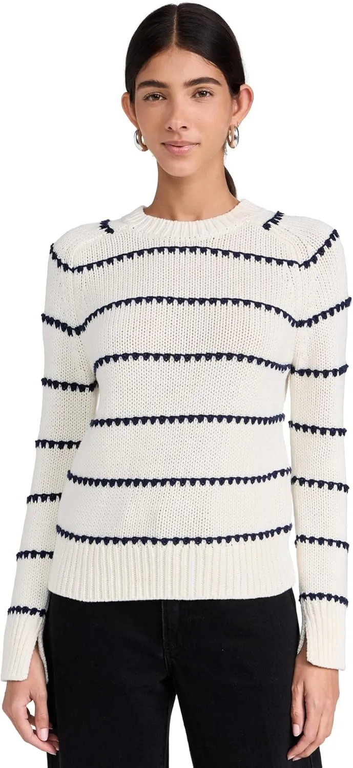 Madewell Women's Mare Textured Stripe Pullover Sweater