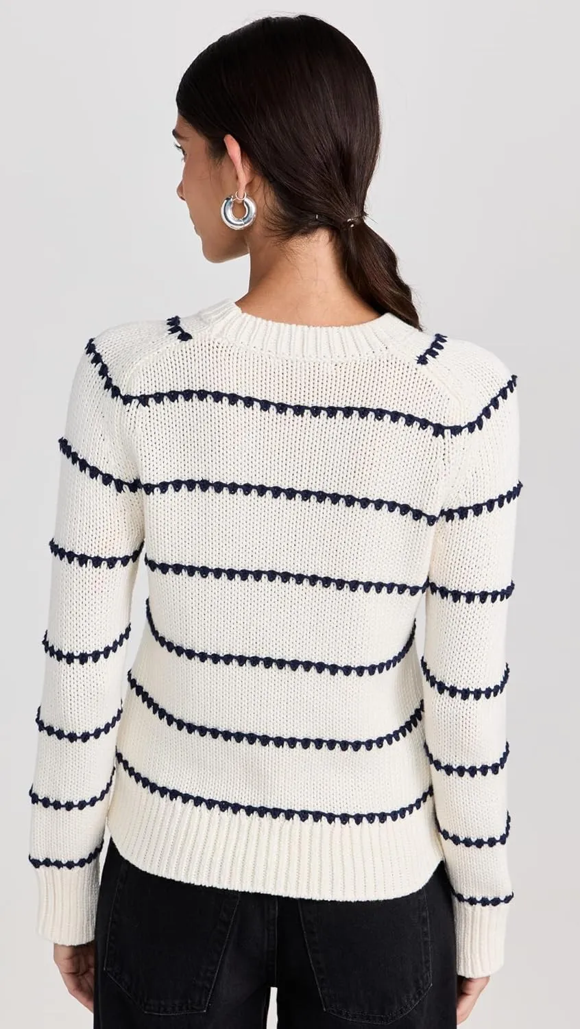 Madewell Women's Mare Textured Stripe Pullover Sweater