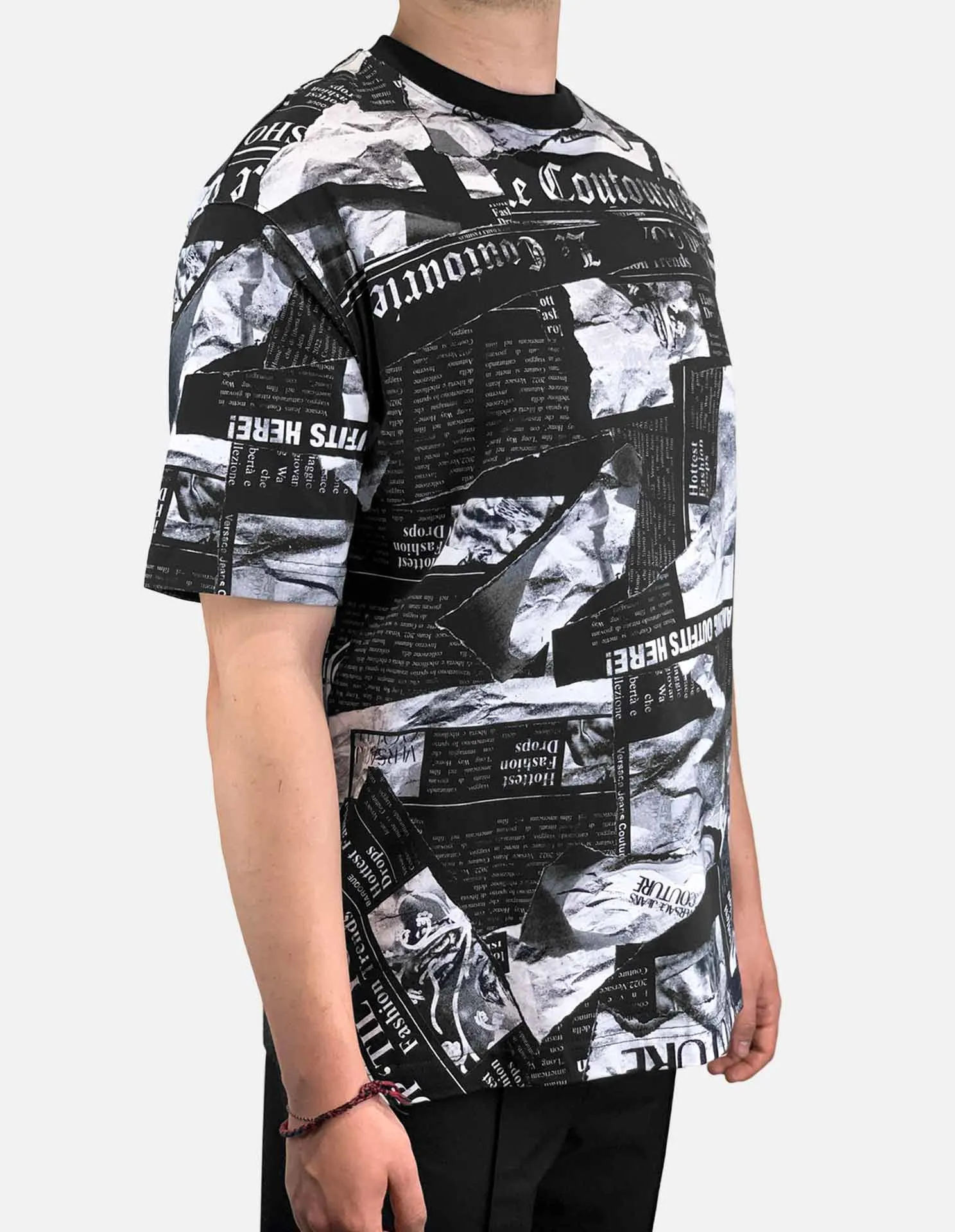 Magazine Print Loose Fit Tee