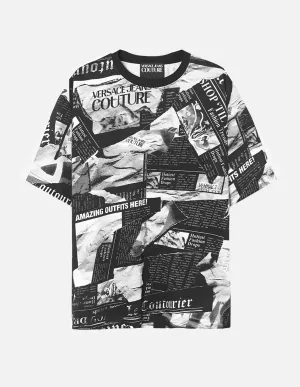 Magazine Print Loose Fit Tee