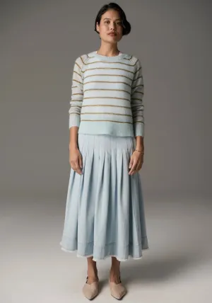 Maia Stripe Knit in Blue/Khaki by POL