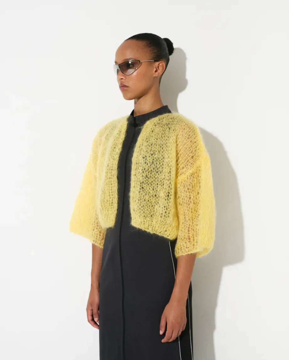 Maiami Light Mohair Short Sleeve Bomber - White