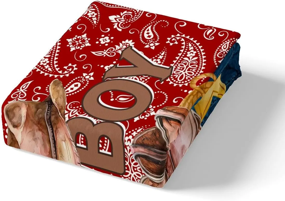 Manfei Western Cowboy Duvet Cover King Size,American Tribal Boots Horseshoe Retro Bedding Set 3 Pcs for Adults,Red Boho Paisley Rustic Cowhide Patchwork Comforter Cover(No Filler)