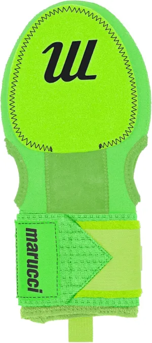 MARUCCI Youth Sliding Mitt, Black/Neon Green, Right & Left Hand Full Coverage Protection Neoprene Baseball Sliding Mitt, Wrist Strap, Dual Thumb Holes, 1 Mitt