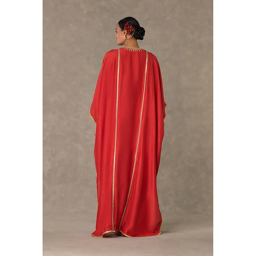 Masaba Red Candy Swirl Kaftan with Slip (Set of 2)