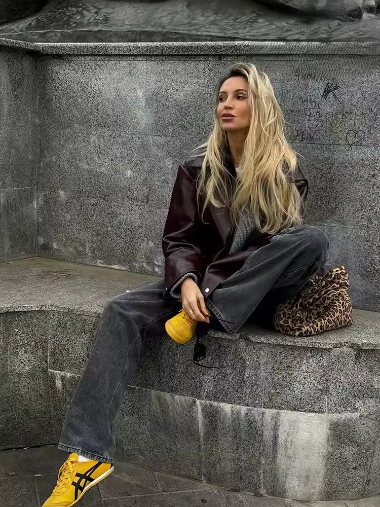 Masha - Retro Leather Patchwork Jacket