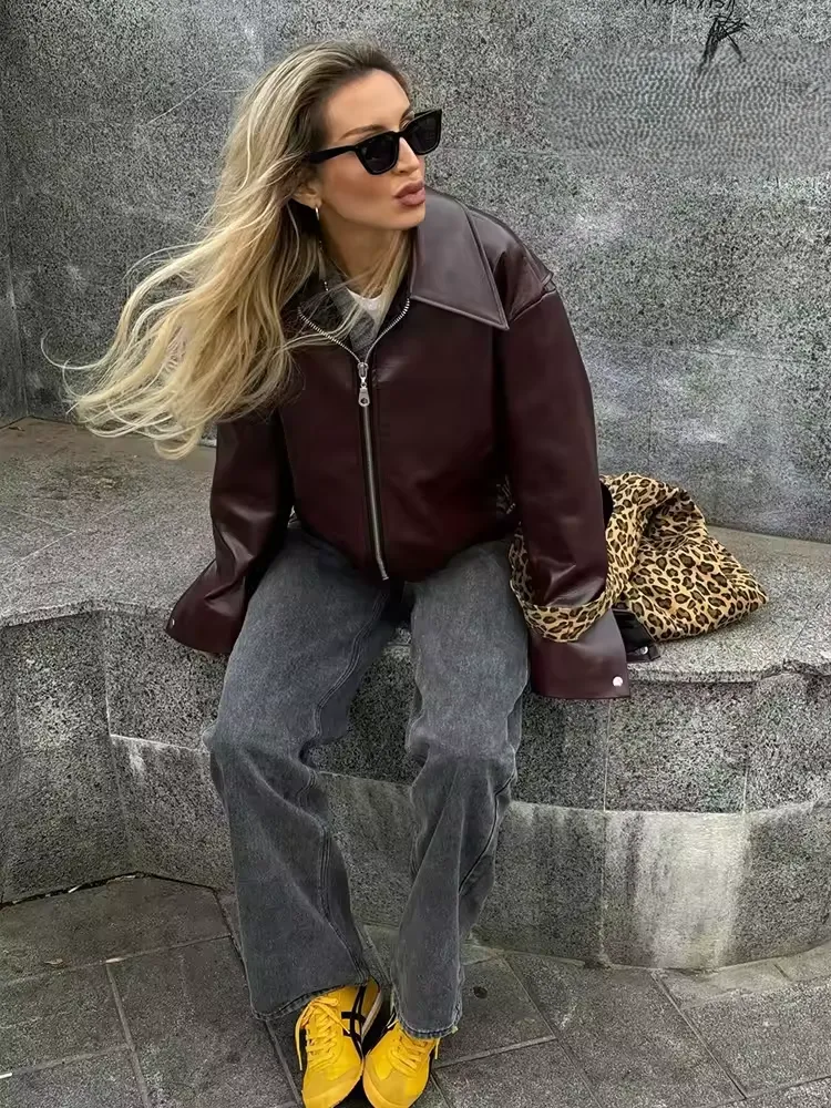 Masha - Retro Leather Patchwork Jacket