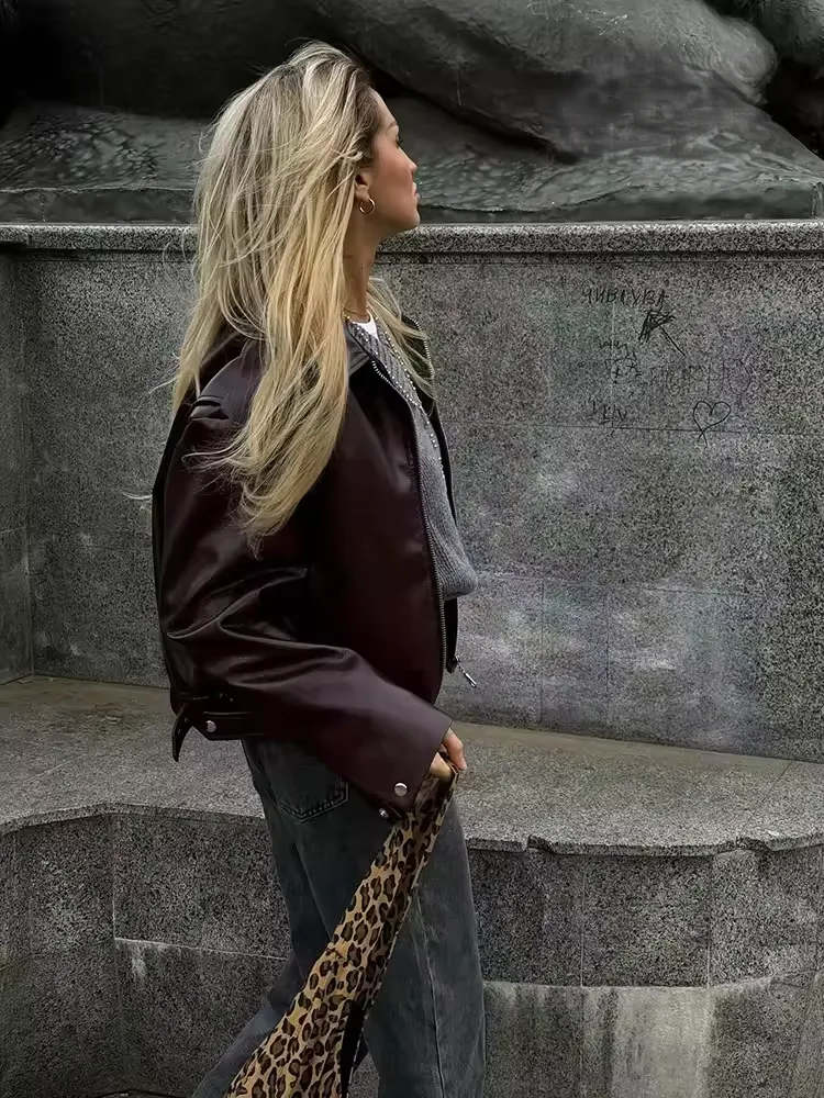 Masha - Retro Leather Patchwork Jacket