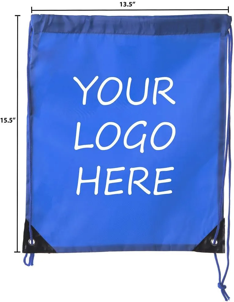Mato & Hash Custom Bags With Your Logo | Promotional Drawstring Backpack - 100PK Royal CE2500
