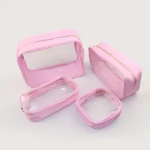 Medium Clear and Nylon Cosmetic Bag