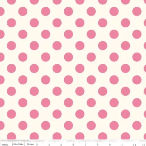 Medium Dot Hot Pink on Cream
