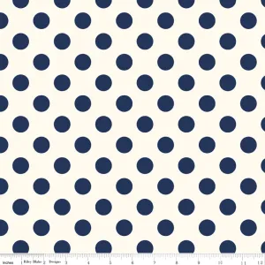 Medium Dot Navy on Cream