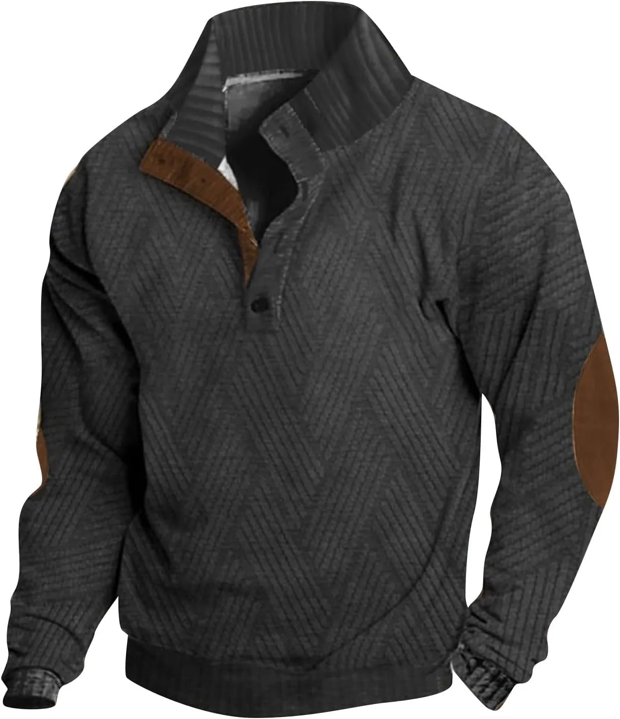 Men's Cashmere Long Sleeve Sweatshirt Warm Cuff Patch Long Sleeve Sweatshirt Top Men's Western Aztec Ethnic Print
