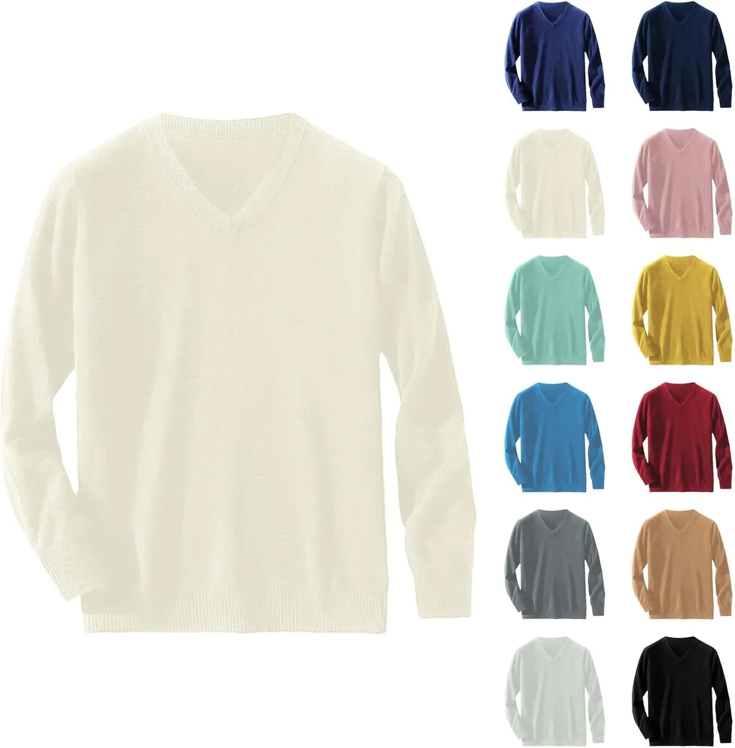 Men's Lightweight Sweater Muscle Fit V Neck Sweatshirt Knit Pullover Fall Winter Undershirt for Casual Or Dressy Wear