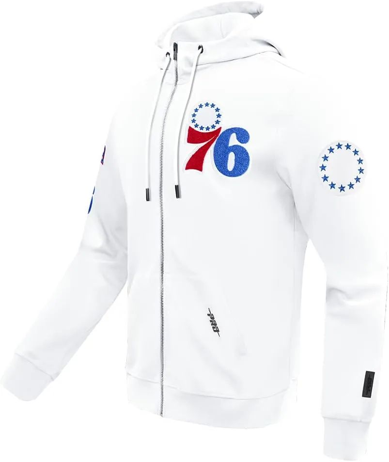 Mens NBA Classic Chenille Cotton Double Knit Full Zip Hoodie