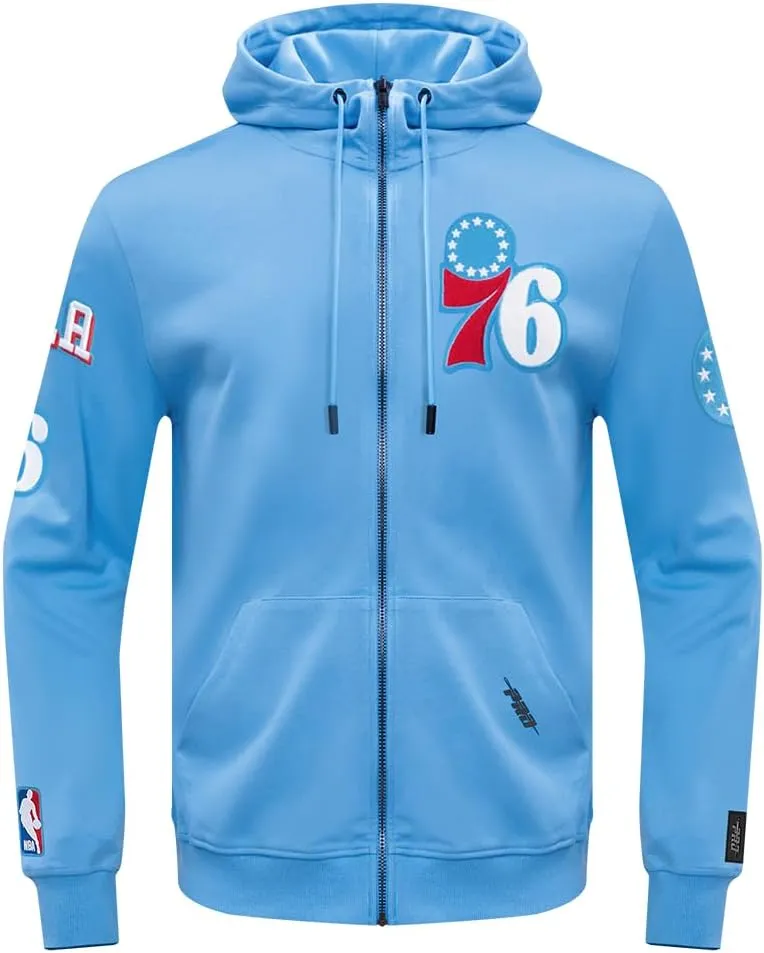 Mens NBA Classic Chenille Cotton Double Knit Full Zip Hoodie