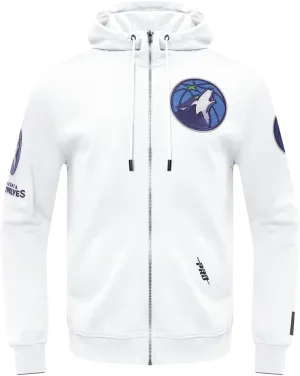 Mens NBA Classic Chenille Cotton Double Knit Full Zip Hoodie
