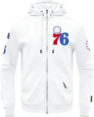 Mens NBA Classic Chenille Cotton Double Knit Full Zip Hoodie