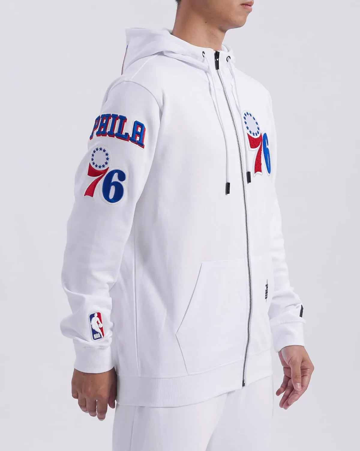 Mens NBA Classic Chenille Cotton Double Knit Full Zip Hoodie