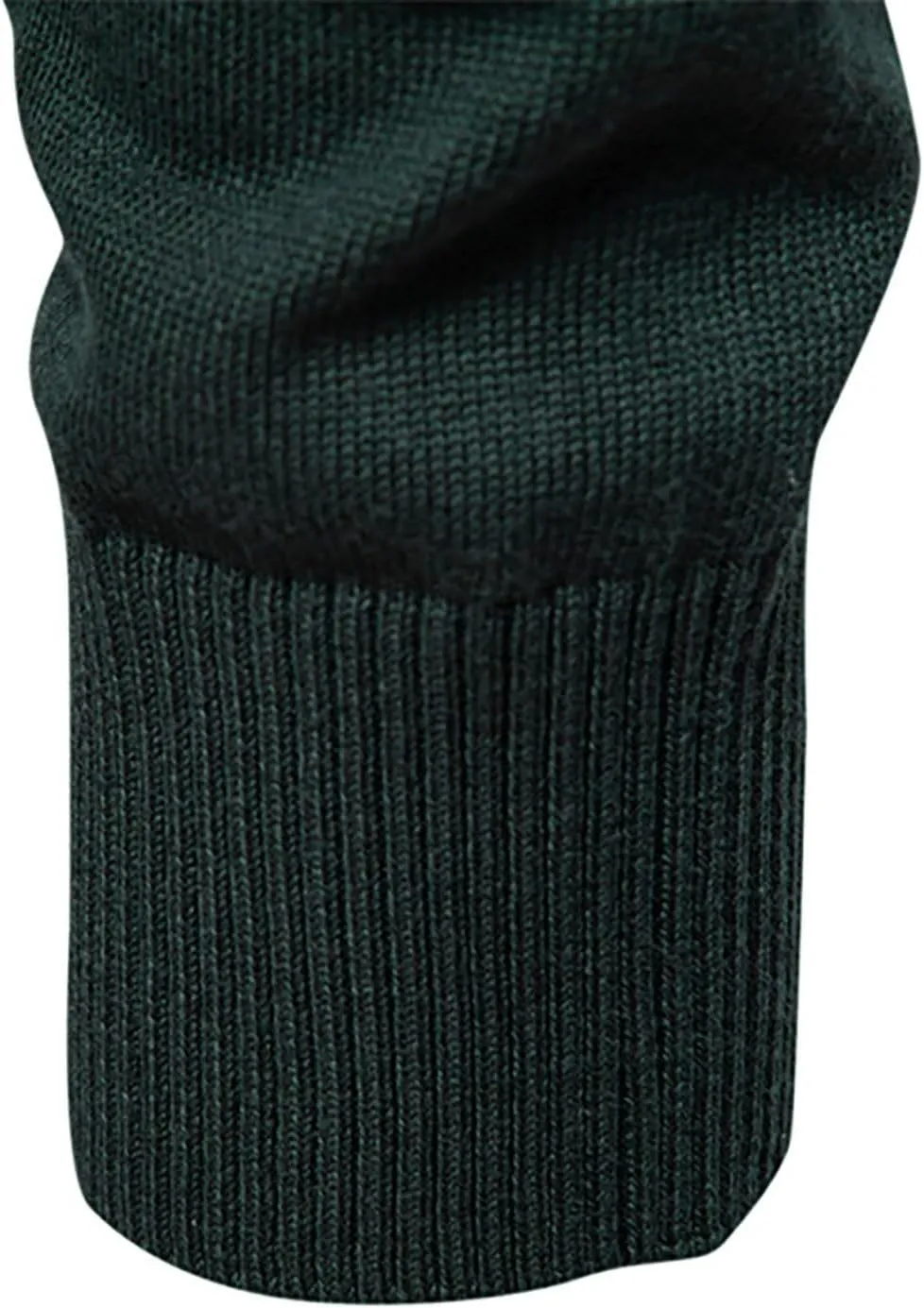 Mens Quarter Zip Sweater Striped Print Turtleneck Pullover Sweater Winter Long Sleeve Business Casual Knit Polo Shirt