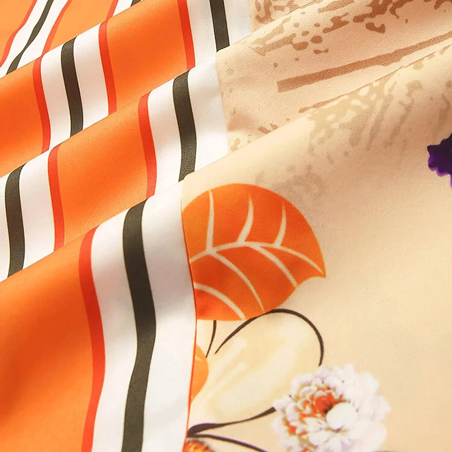 Mens Short Sleeve Button Down Shirt Casual Summer Striped Shirts Patchwork Hawaiian Print Beach Top