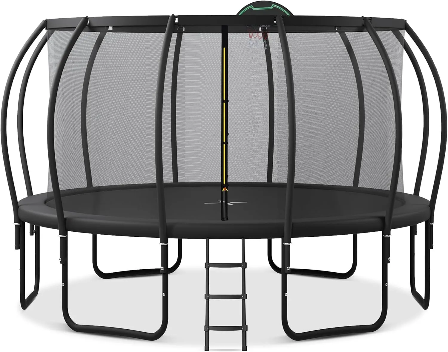 Merax Outdoor Trampoline 12FT 14FT 15FT 16FT Trampoline for Kids and Adults with Basketball Hoop, Enclosure Net & Ladder, 1500LBS ASTM Approval Outdoor Recreational Trampolines