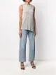 metallic asymmetric tasseled top