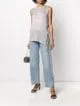 metallic asymmetric tasseled top