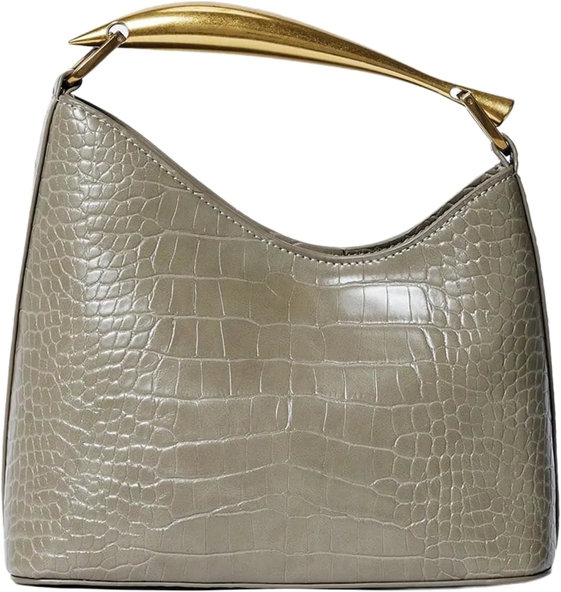 Milumia Women‘s Crocodile Print Top Handle Satchel Handbags Asymmetrical Shoulder Bags